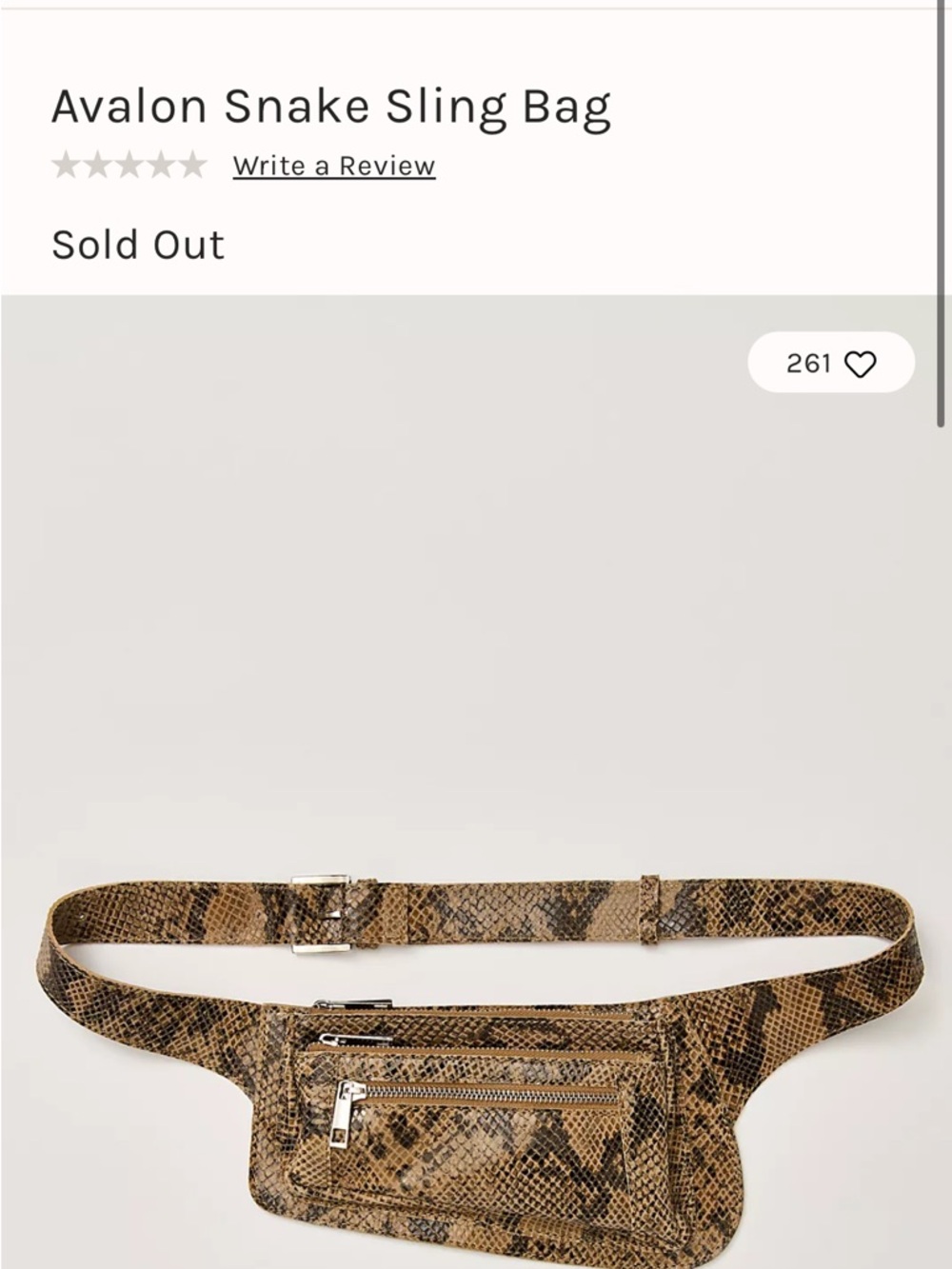 Free People Avalon Snake Sling Bag in Brown Snake Print